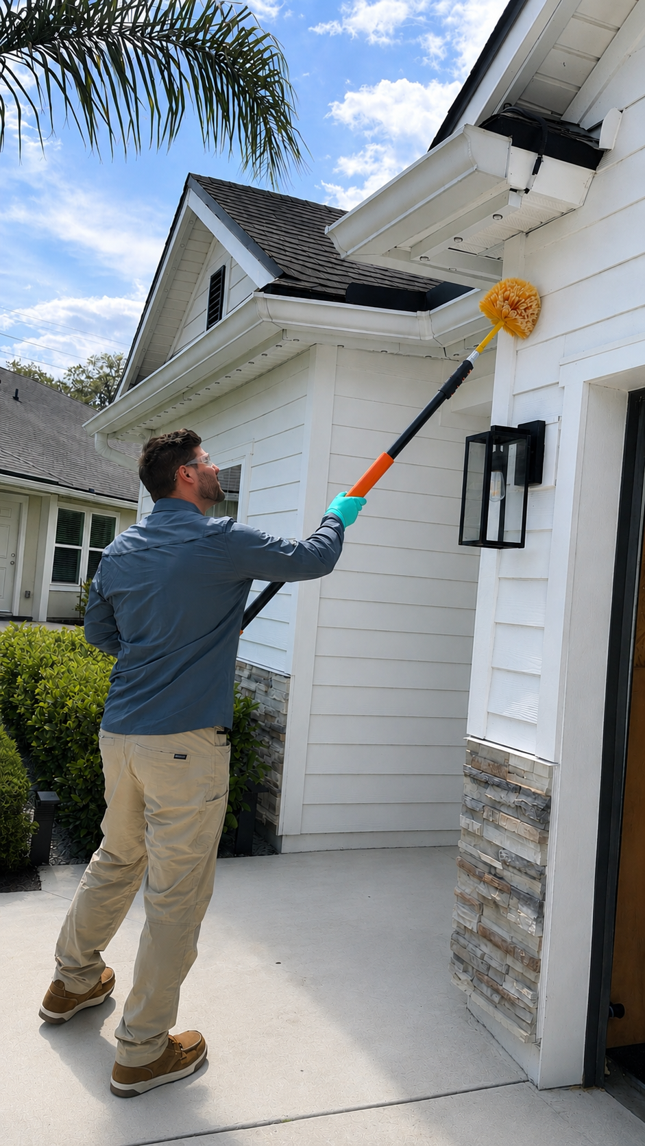 Salt Pest Control technician treating a Jacksonville home